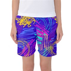 Seamless Vintage Pattern Retro 80s Or 90s Style Abstract Women s Basketball Shorts by Loisa77