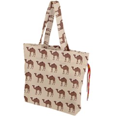 Camel Pattern Design Clothing Drawstring Tote Bag by Proyonanggan