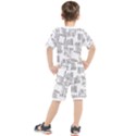 Blackboard Algorithms Black and White Pattern Kids  T-Shirt and Shorts Set View2