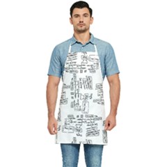 Blackboard Algorithms Black And White Pattern Kitchen Apron by dflcprintsclothing