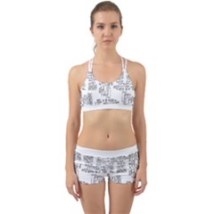 Blackboard Algorithms Black And White Pattern Back Web Gym Set by dflcprintsclothing