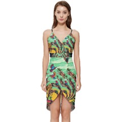 Monkey Tiger Bird Parrot Forest Jungle Style Wrap Frill Dress by Grandong