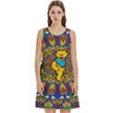 Dead Dancing Bears Grateful Dead Pattern Round Neck Sleeve Casual Dress With Pockets View1