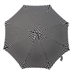 Circles Checkered Abstract Abstraction Art Hook Handle Umbrellas (small) by Loisa77