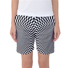Circles Checkered Abstract Abstraction Art Women s Basketball Shorts by Loisa77
