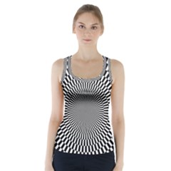 Circles Checkered Abstract Abstraction Art Racer Back Sports Top by Loisa77