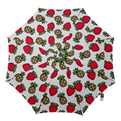 Strawberries Pineapples Fruits Hook Handle Umbrellas (medium) by Loisa77