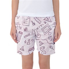Background Pattern Doodle Wallpaper Women s Basketball Shorts by Loisa77