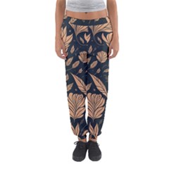 Background Pattern Leaves Texture Women s Jogger Sweatpants by Loisa77