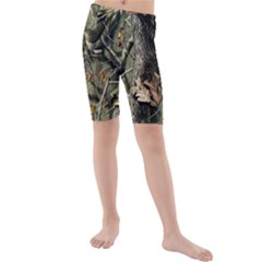 Realtree Camo Seamless Pattern Kids  Mid Length Swim Shorts by Perong