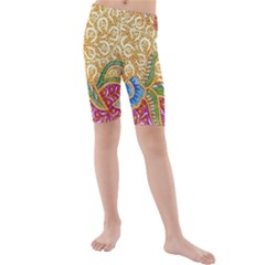 Batik Indonesian Culture Indonesia Authentic Kids  Mid Length Swim Shorts by Perong