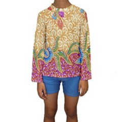 Batik Indonesian Culture Indonesia Authentic Kids  Long Sleeve Swimwear by Perong