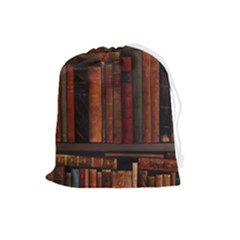 Old Books Vintage Office Antique Library Drawstring Pouch (large) by Perong