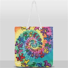 Tie Dye Grateful Dead Bears Full Print Rope Handle Tote (large) by Perong