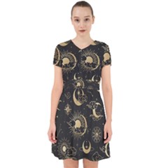 Asian Seamless Pattern With Clouds Moon Sun Stars Vector Collection Oriental Chinese Japanese Korean Adorable In Chiffon Dress by Grandong
