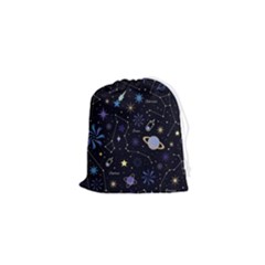 Starry Night  Space Constellations  Stars  Galaxy  Universe Graphic  Illustration Drawstring Pouch (xs) by Grandong