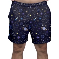 Starry Night  Space Constellations  Stars  Galaxy  Universe Graphic  Illustration Men s Shorts by Grandong