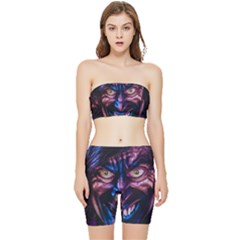 Shadow Madness (ai) Stretch Shorts And Tube Top Set by dflcprintsclothing