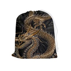 Fantasy Dragon Pentagram Drawstring Pouch (xl) by Maspions