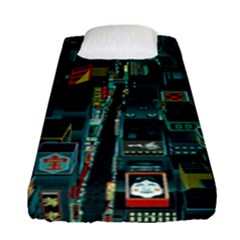 Art Cityscape Japanese Fitted Sheet (single Size) by Perong