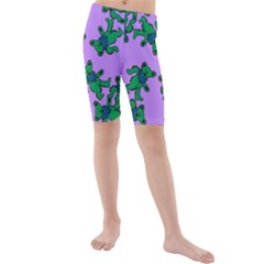 Grateful Dead Bears  Pattern Kids  Mid Length Swim Shorts by Perong