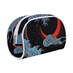 Night In The Ocean Red Waves Art Moon Dark Japanese Wave Make Up Case (small) by Perong