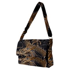 Japanese Dragon Pentagram Full Print Messenger Bag (m) by Perong