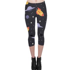 Cosmos Rocket Spaceship Ufo Capri Leggings  by Salmanaz77