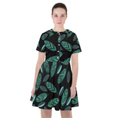 Leaves Pattern Abstract Blade Sailor Dress by Salmanaz77