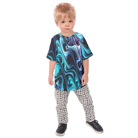 Nature Water Wave Architecture Kids  Raglan T-shirt by Salmanaz77
