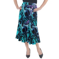 Nature Water Wave Architecture Midi Mermaid Skirt by Salmanaz77