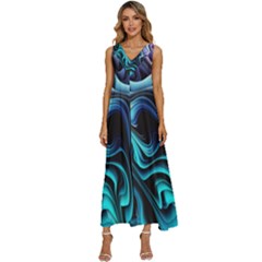 Nature Water Wave Architecture V-neck Sleeveless Loose Fit Overalls by Salmanaz77