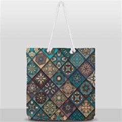 Flower Texture Background Colorful Pattern Full Print Rope Handle Tote (large) by Cemarart