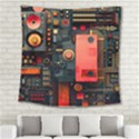 Tech Technology Pattern Square Tapestry (Large) View2