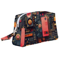 Tech Technology Pattern Wristlet Pouch Bag (large) by Salmanaz77