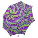 Neon Trippy Swirls Twirls Design Hook Handle Umbrellas (Large) View2