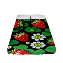 Strawberries Pattern Fitted Sheet (full/ Double Size) by Salmanaz77