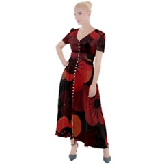Flower Floral Flora Nature Pattern Background Backdrop Button Up Short Sleeve Maxi Dress by Salmanaz77