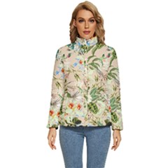 Textile Fabric Tropical Women s Puffer Bubble Jacket Coat by Paksenen