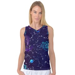 Realistic Night Sky Poster With Constellations Women s Basketball Tank Top by Ket1n9
