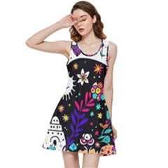 Rainbow Fun Cute Minimal Doodle Inside Out Racerback Dress by Bedest