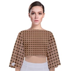 Olimedbege Tie Back Butterfly Sleeve Chiffon Top by snowwhitegirl