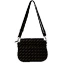Fern Pattern 2 Black Saddle Handbag View3