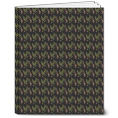 Fern Pattern 2 Black 8  X 10  Softcover Notebook by snowwhitegirl