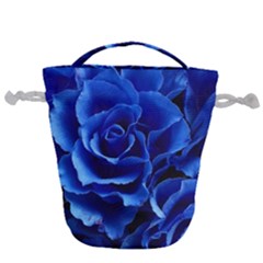 Roses Flowers Plant Romance Drawstring Bucket Bag by Proyonanggan