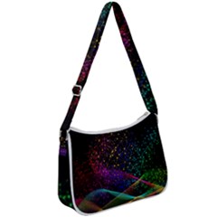 Particles Waves Line Multicoloured Zip Up Shoulder Bag by Proyonanggan