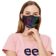 Particles Waves Line Multicoloured Fitted Cloth Face Mask (adult) by Proyonanggan