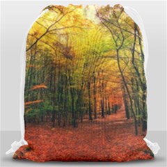 Forest Woods Autumn Nature Drawstring Bag (large) by Proyonanggan
