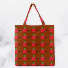 Apple Arrow Pattern Design Drawing Grocery Tote Bag by Proyonanggan