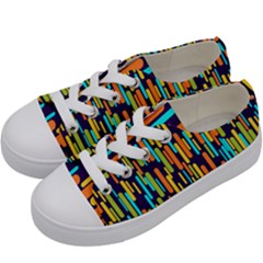 Illustration Abstract Line Kids  Low Top Canvas Sneakers by anzea